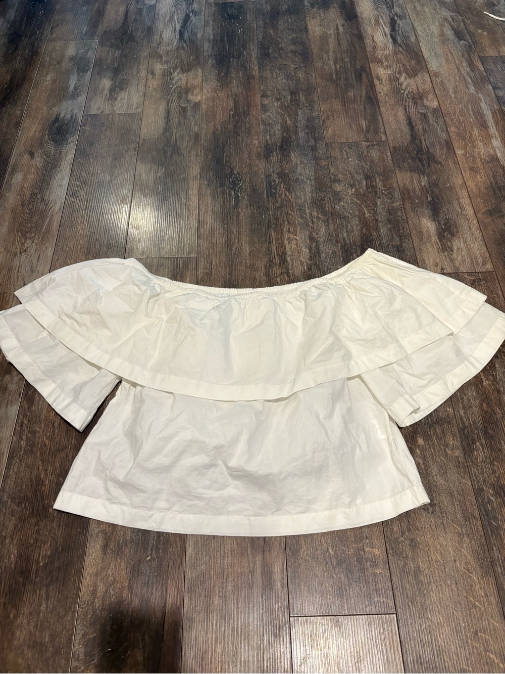 Mud Pie Cream Off-Shoulder Cotton Top